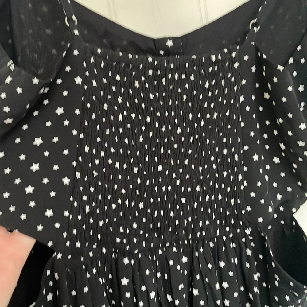 ABERCROMBIE AND FITCH black maxi dress cut out sides NWT smocking pockets XST‎